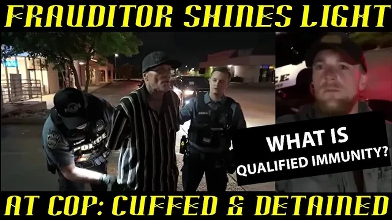 Frauditor Shines Flashlight in Cop's Face is Cuffed & Detained!