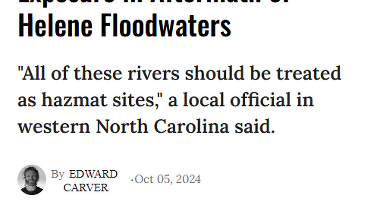 HELENE FLOODING IS A HAZMAT SITE - FULL OF OF TOXINS FROM BUSINESSES THAT WERE WIPED OUT