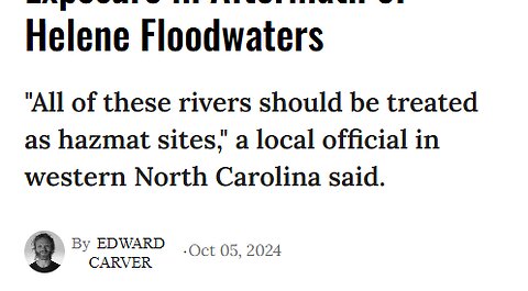 HELENE FLOODING IS A HAZMAT SITE - FULL OF OF TOXINS FROM BUSINESSES THAT WERE WIPED OUT
