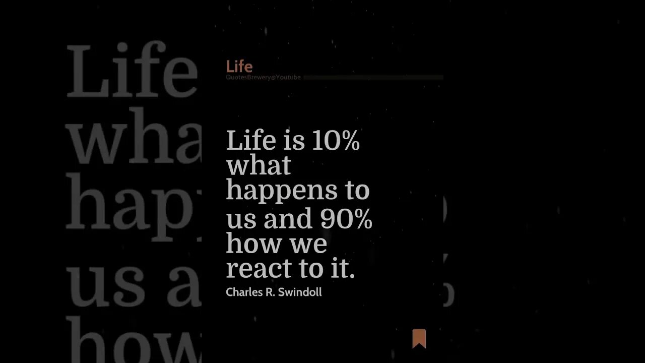 Life Is 10% What Happens To Us And 90% How We Reac... | Life Quote By The Author Charles R. Swindoll