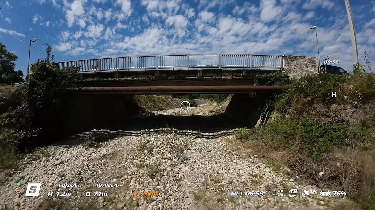 DJI AVATA, Downhill and up into dried up lake canal