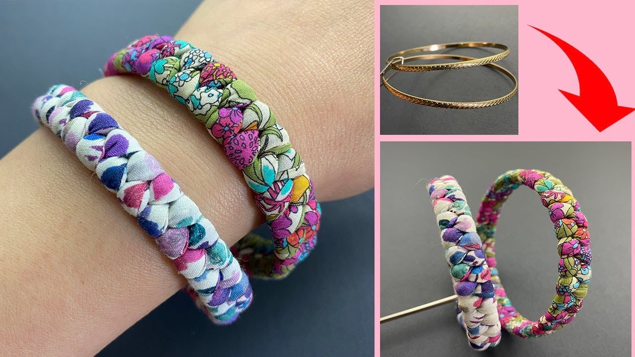 💖 Beautiful Statement Braided Fabric Bracelet | 1 Strand Plait Fabric Rope Bracelet | Bangle | Cuff