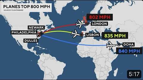 3 Commercial Flights topped 800 MPH