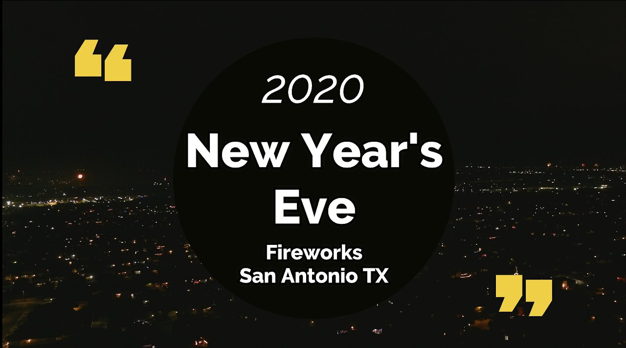 2020-2021 Drone view of New Years Eve Aerial Fireworks w Actual Fireworks Audio Autel Evo 2 Pro