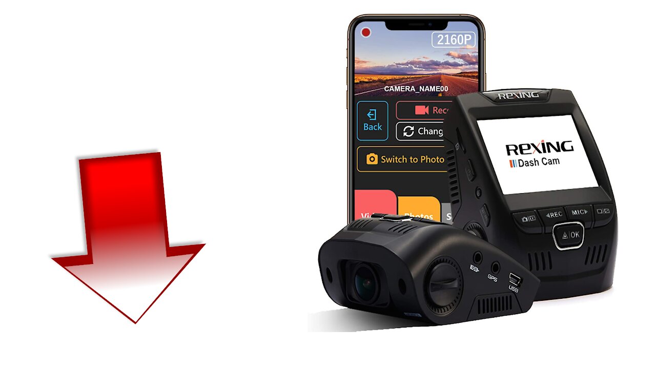 Rexing V1 - 4K Ultra HD Car Dash Cam 2.4" LCD Screen, Wi-Fi