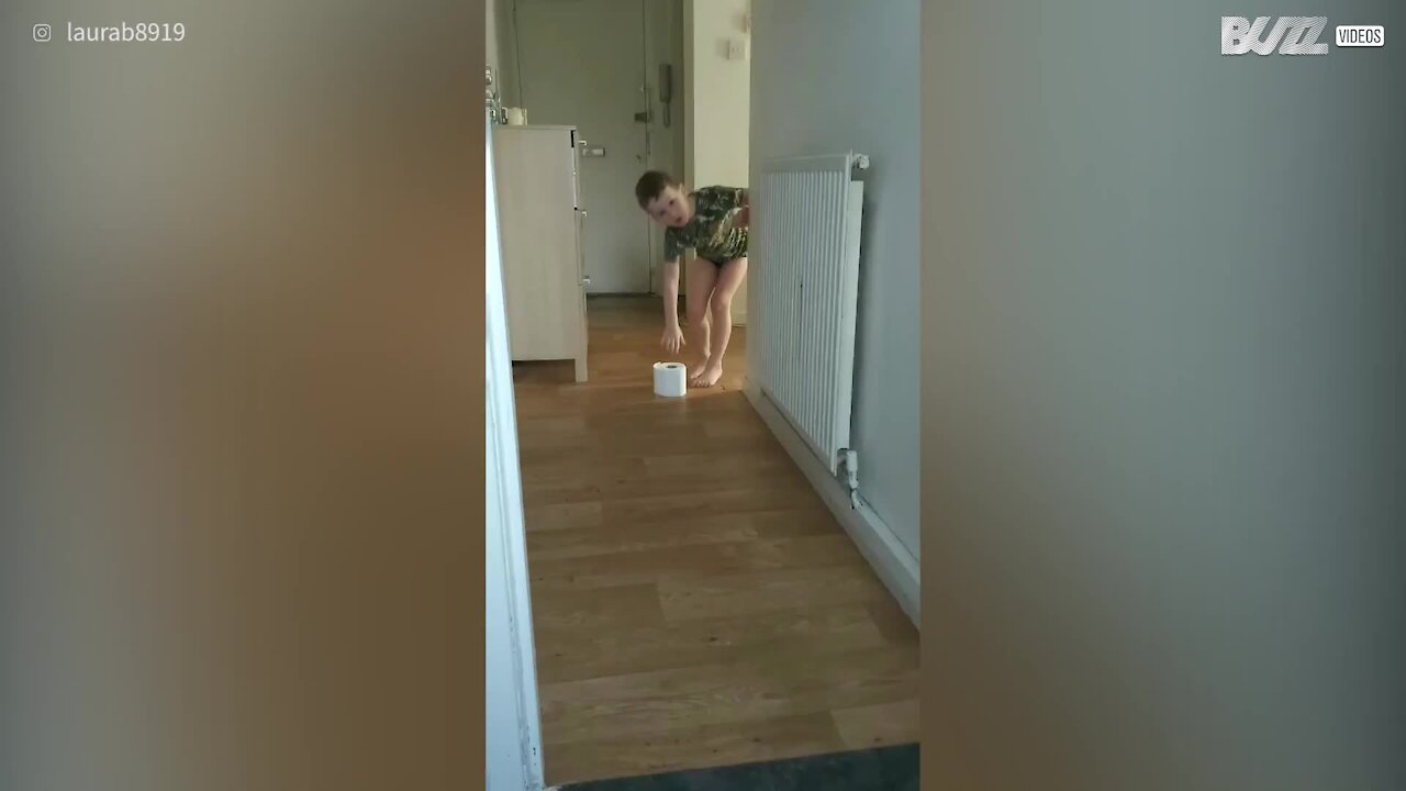 Boy's confused by mom's poop prank