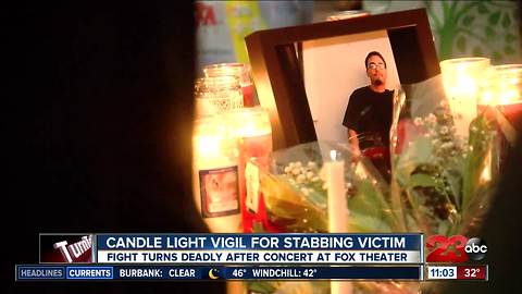 Candle light vigil for stabbing victim