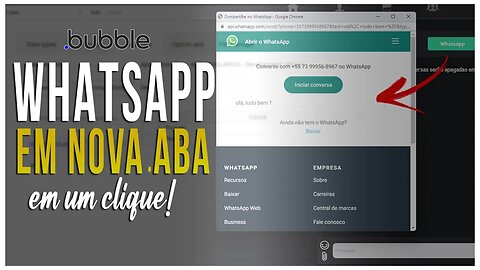 Como abrir o whatsapp em uma nova janela no bubble