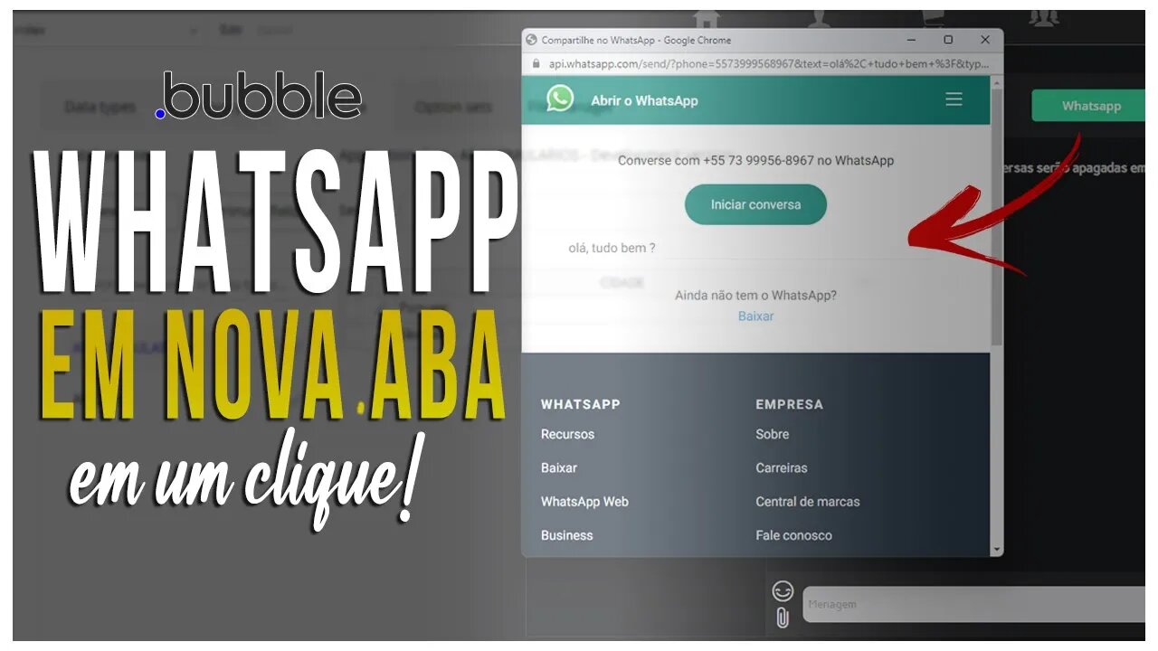 Como abrir o whatsapp em uma nova janela no bubble