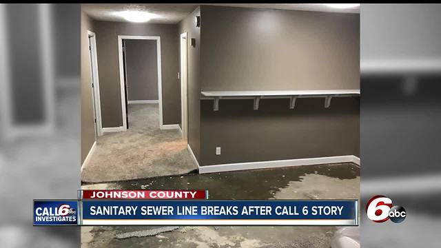 Sanitary sewer line breaks in Johnson County neighborhood