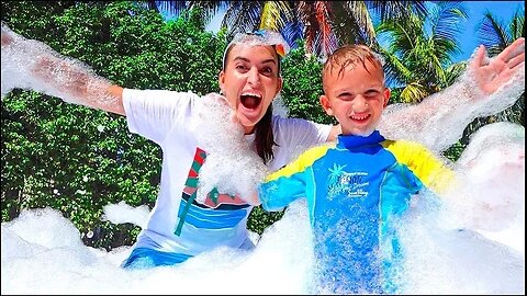 Vlad and Nikita have a bubble foam party.