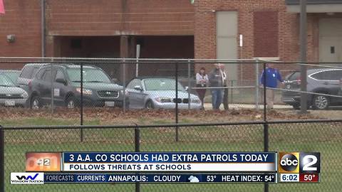 Anne Arundel County Schools had extra patrols following several threats