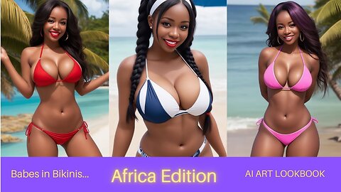 Beautiful Ebony Babes in Bikinis (AI Art Lookbook)