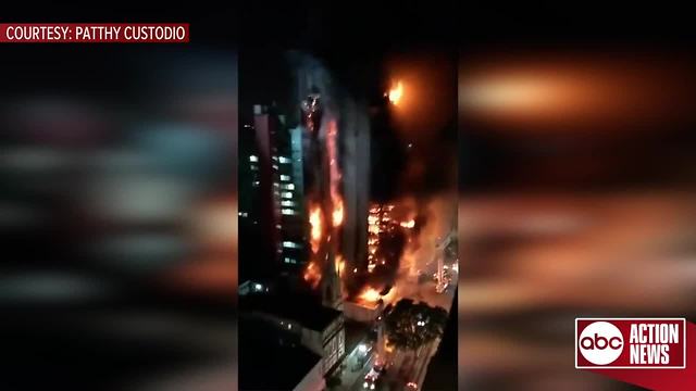 VIDEO: Huge fire engulfs Sao Paulo building