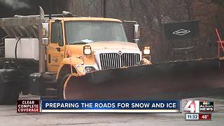 Crews preparing roads for snow, ice