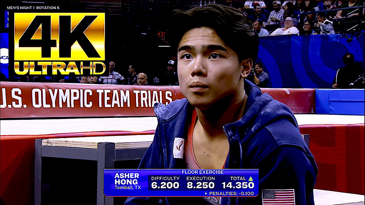 Asher HONG🇺🇸Floor 2024 US MAG Olympic Team Trials D1(NBC.4K)