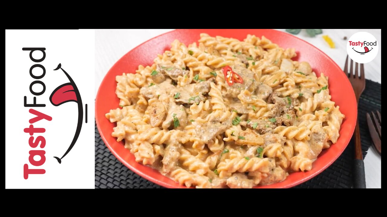 "Sizzle and Savor" (Creamy Garlic Beef Pasta Recipe by ''TESTY FOOD'')