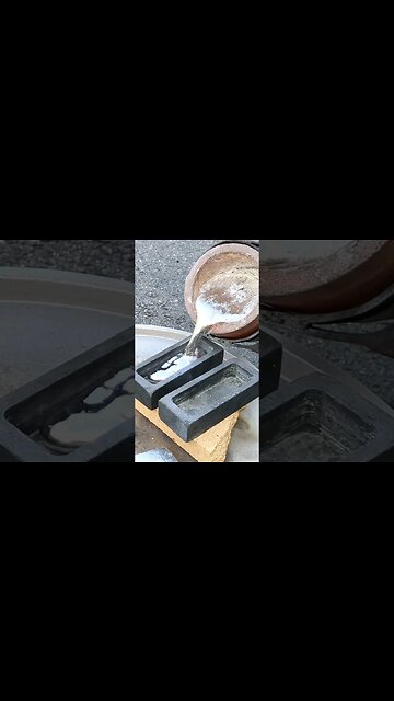 Pouring Molten Aluminum into Ingots