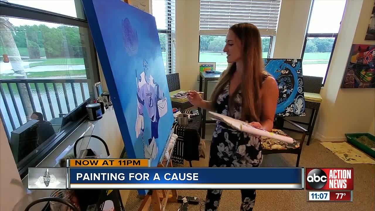 Bradenton artist creates Tampa Bay Lightning-inspired portrait for playoff watch party