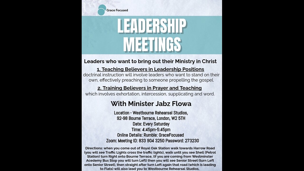 Leadership Meetings - The Day Of The Lord Part 1 Session 2