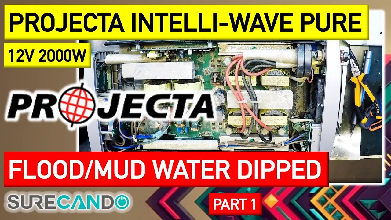 Projecta 12V 2000W Intelli-Wave Pure Sine Wave Inverter Flood mud water. Repair. Fixable_ Part 1