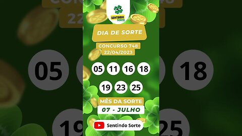 🍀 Resultado DIA DE SORTE 748 | 22/04/23 | Sentindo Sorte #shorts