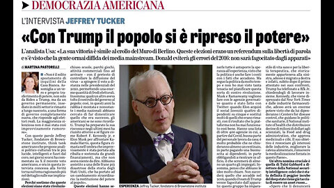 #JEFFREY TUCKER: “QUELLI CHE DEFINIVANO TRUMP UN 'HITLER' IN CAMPAGNA ELETTORALE, ANCORA CRITICANO POICHÈ SONO LEGATI ALL'AMMINISTRAZIONE STATALE E PRENDONO SOLDI DA BIG PHARMA, DI CUI ESEGUONO GLI ORDINI!!”🤡👿🤡