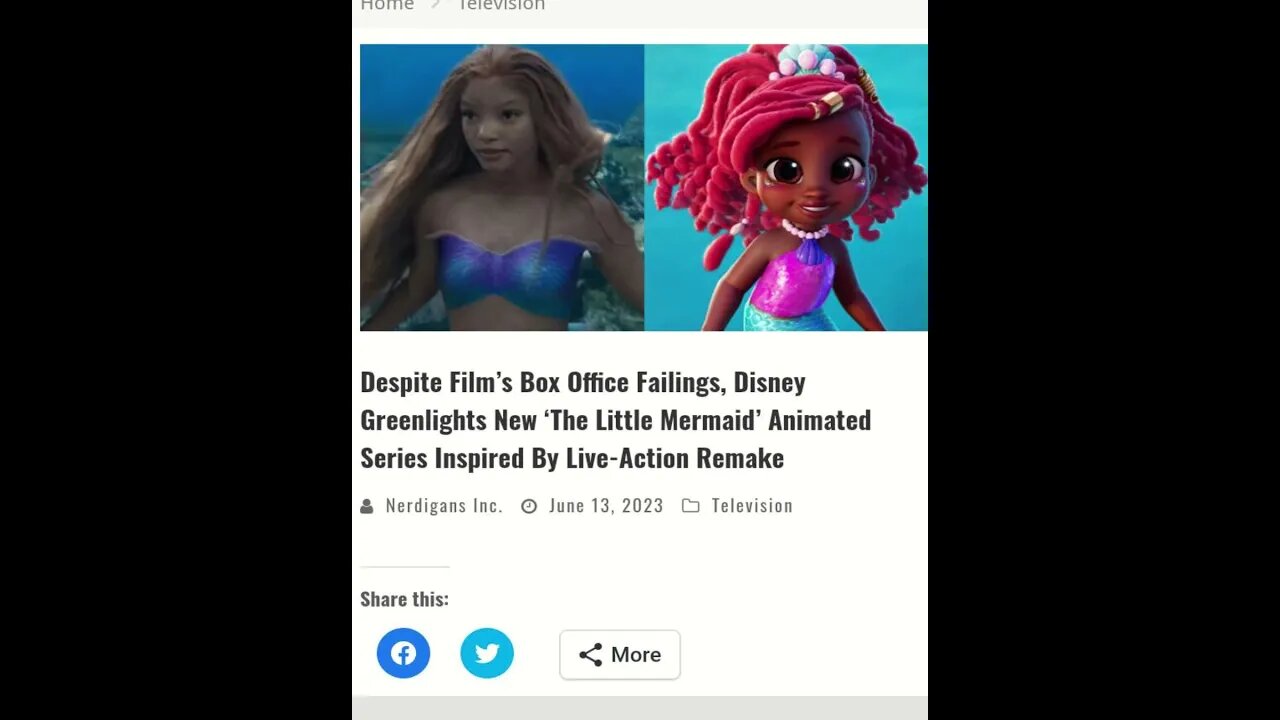 New Little Mermaid cartoon erases OG Ariel