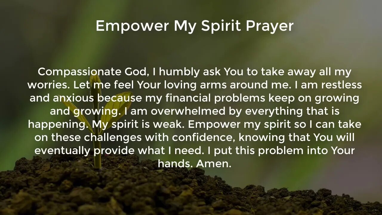 Empower My Spirit Prayer (Prayer for Financial Stability)