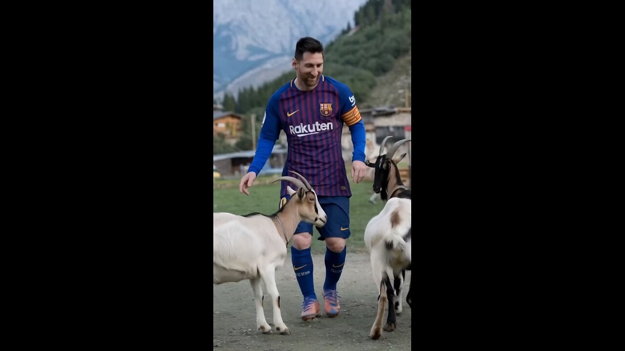 Messi the GOAT with goats.