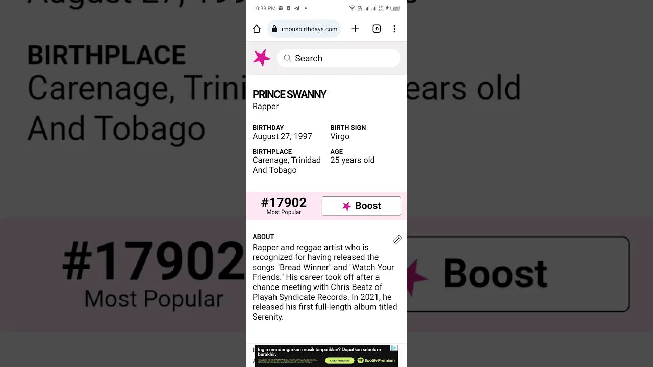 HAPPY 25 BIRTHDAY PRINCE SWANNY Rapper