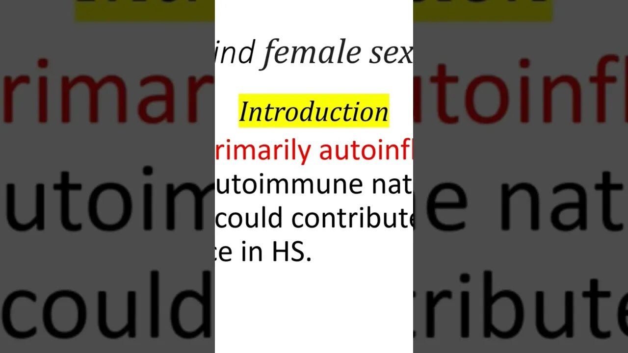 #shorts factors behind female sex bias in Hidradenitis Suppurativa