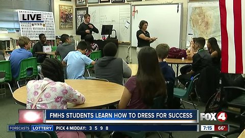 Students at Fort Myers High School participate in "Dress for Success" event
