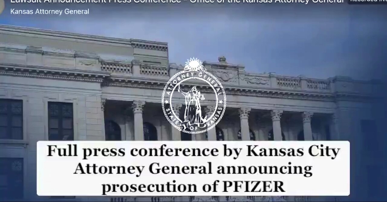 KANSAS ATTORNEY GENERAL ANNOUNCES THAT KANAS IS ONE OF 5 US STATES SUING PFIZER 👊