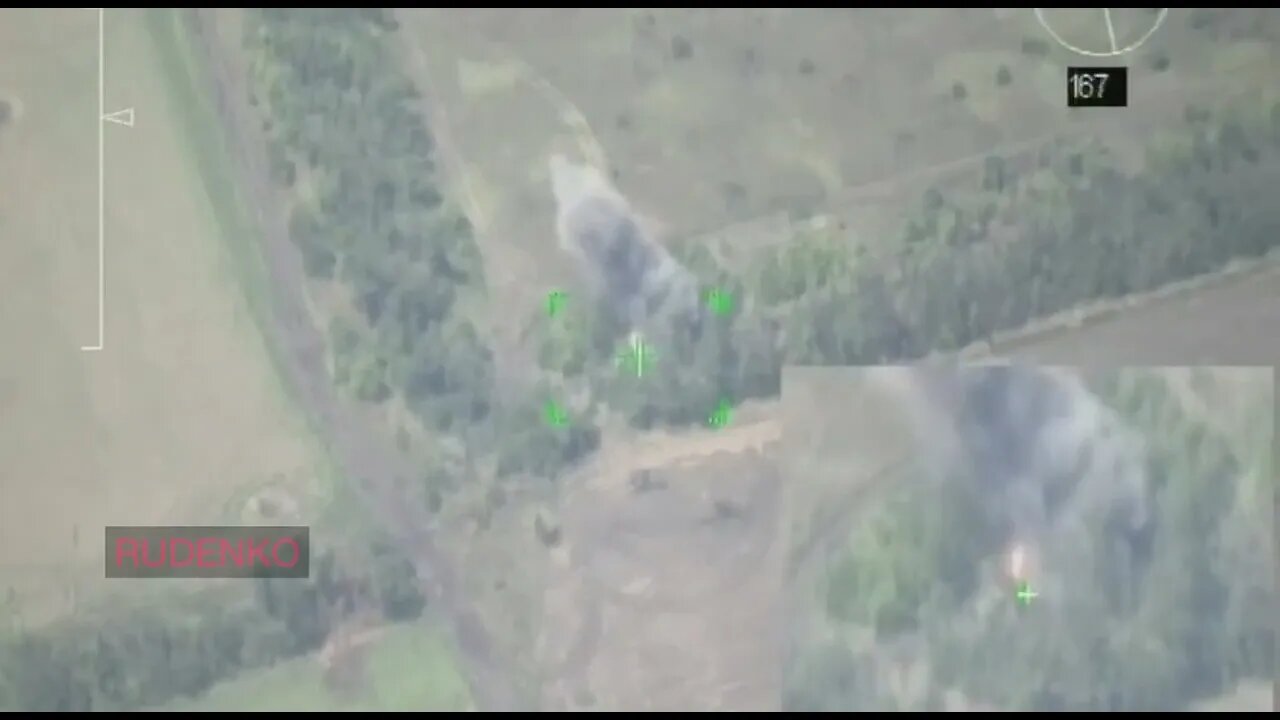 Destruction of a camouflaged tank in a forest belt near Ugledar