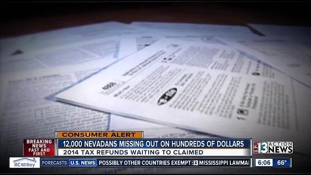 12,000 Nevadans have unclaimed tax refunds from 2014