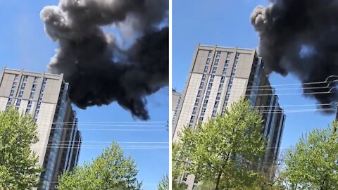 Blazing fire in Rockville, Maryland captured on camera