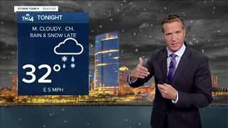 Rain/snow showers possible tonight, accumulating snow in morning