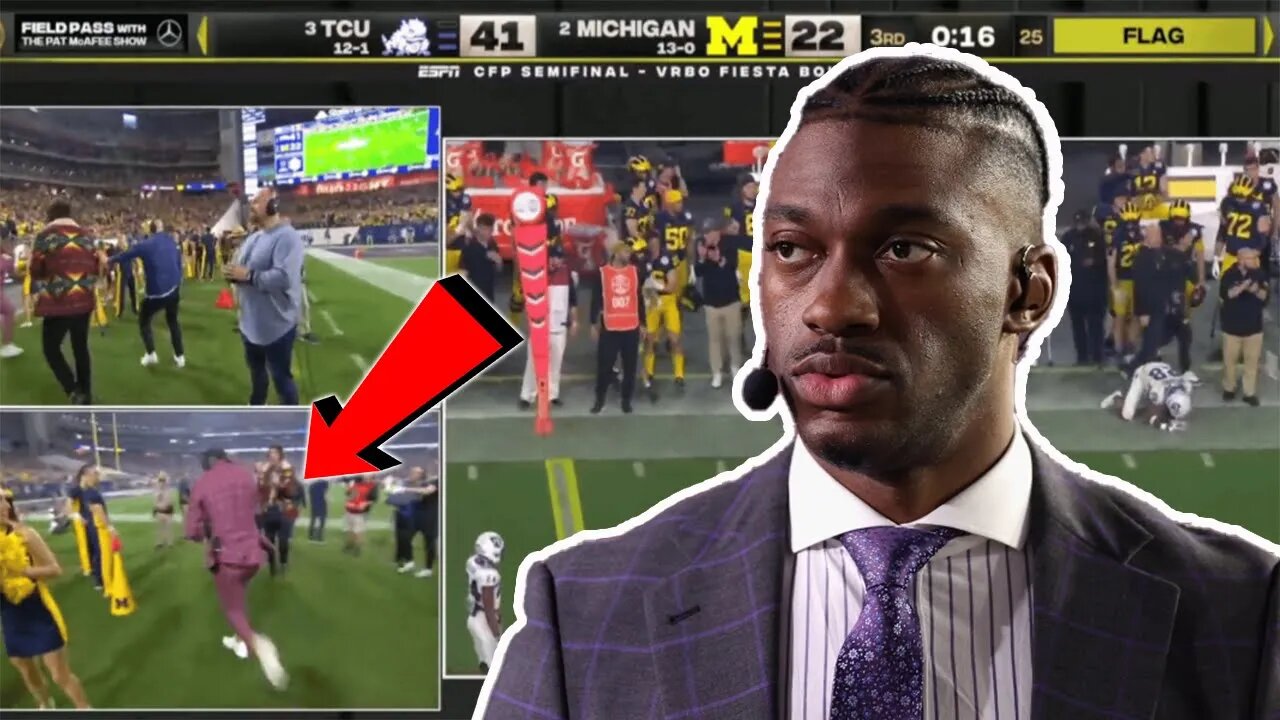 ESPN's Robert Griffin III STORMS off the field during Fiesta Bowl coverage for this reason!