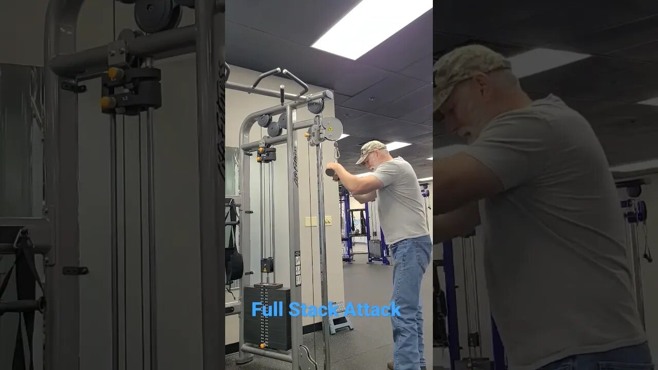 Full Stack Attack Tricep pull downs, Crazy 🤪 old man