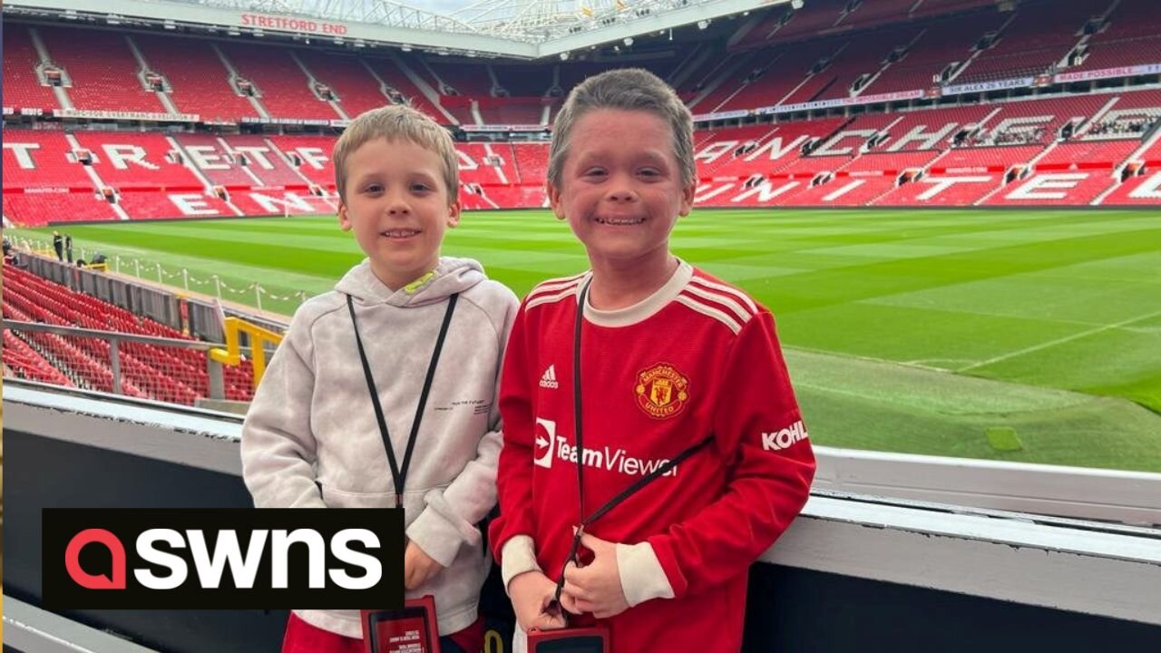 Boy with skin condition attends his first football match after water therapy helped relieve him pain