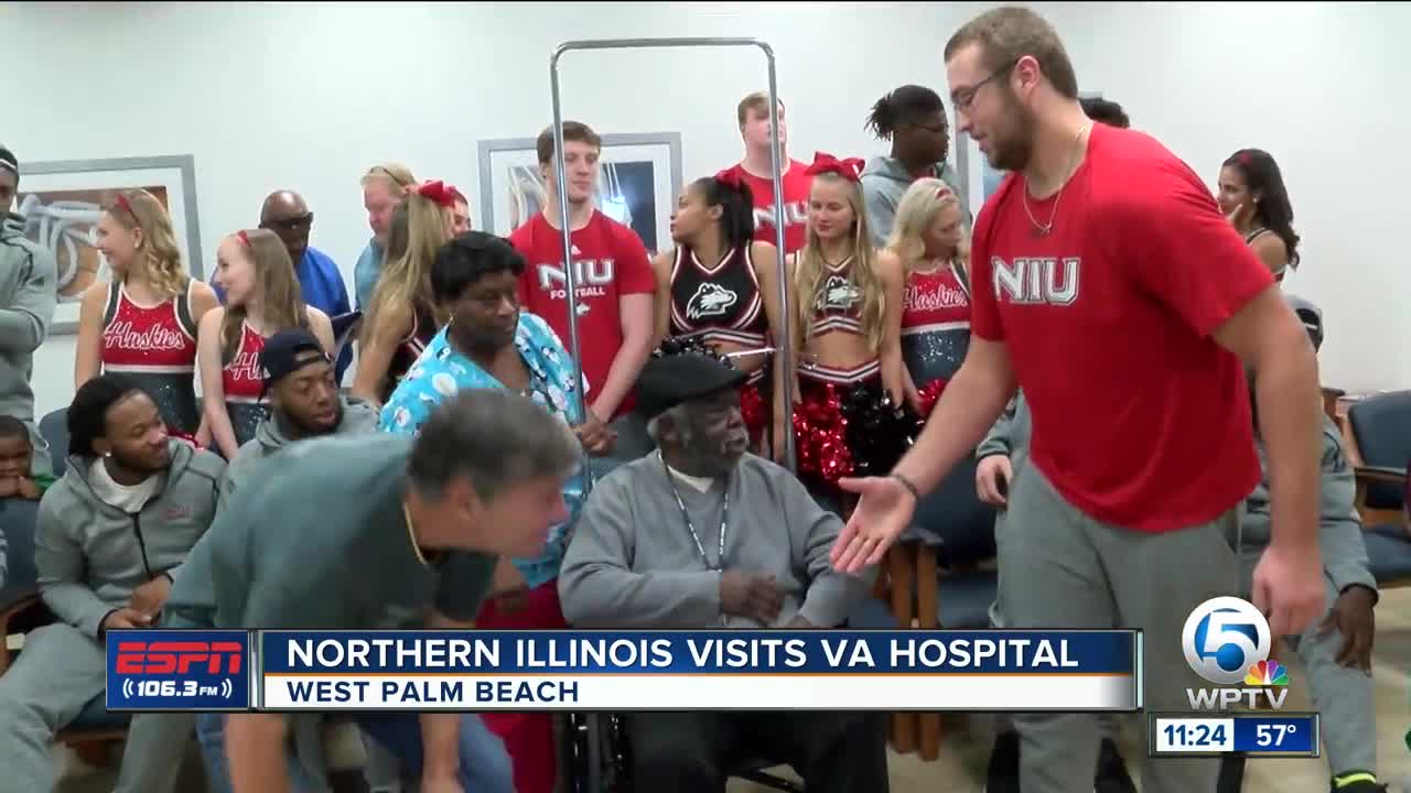 Northern Illinois visits the West Palm Veterans Hospital