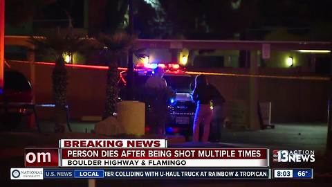 Person shot multiple times near Boulder Highway, Flamingo