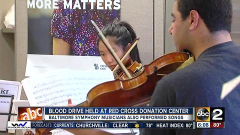 Baltimore Symphony performs at blood drive to bring in more donations