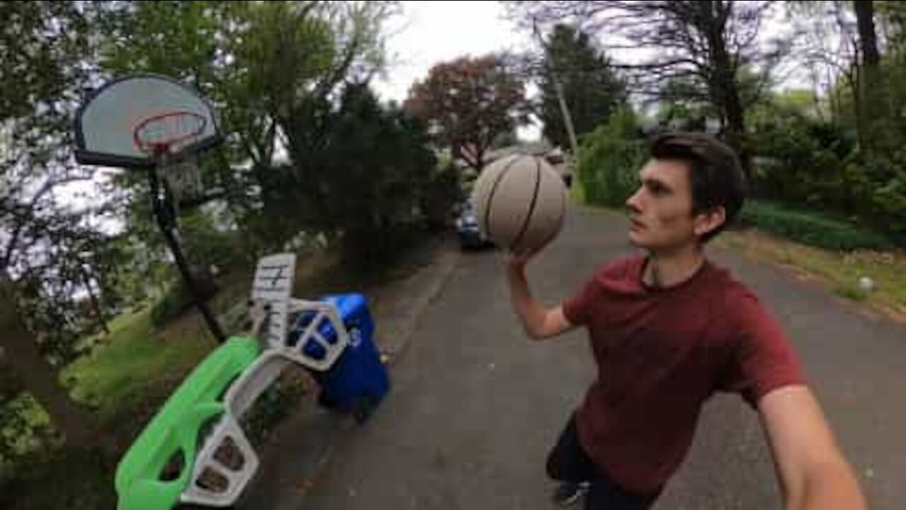 This is the most complex basketball field goal you're ever likely to see!