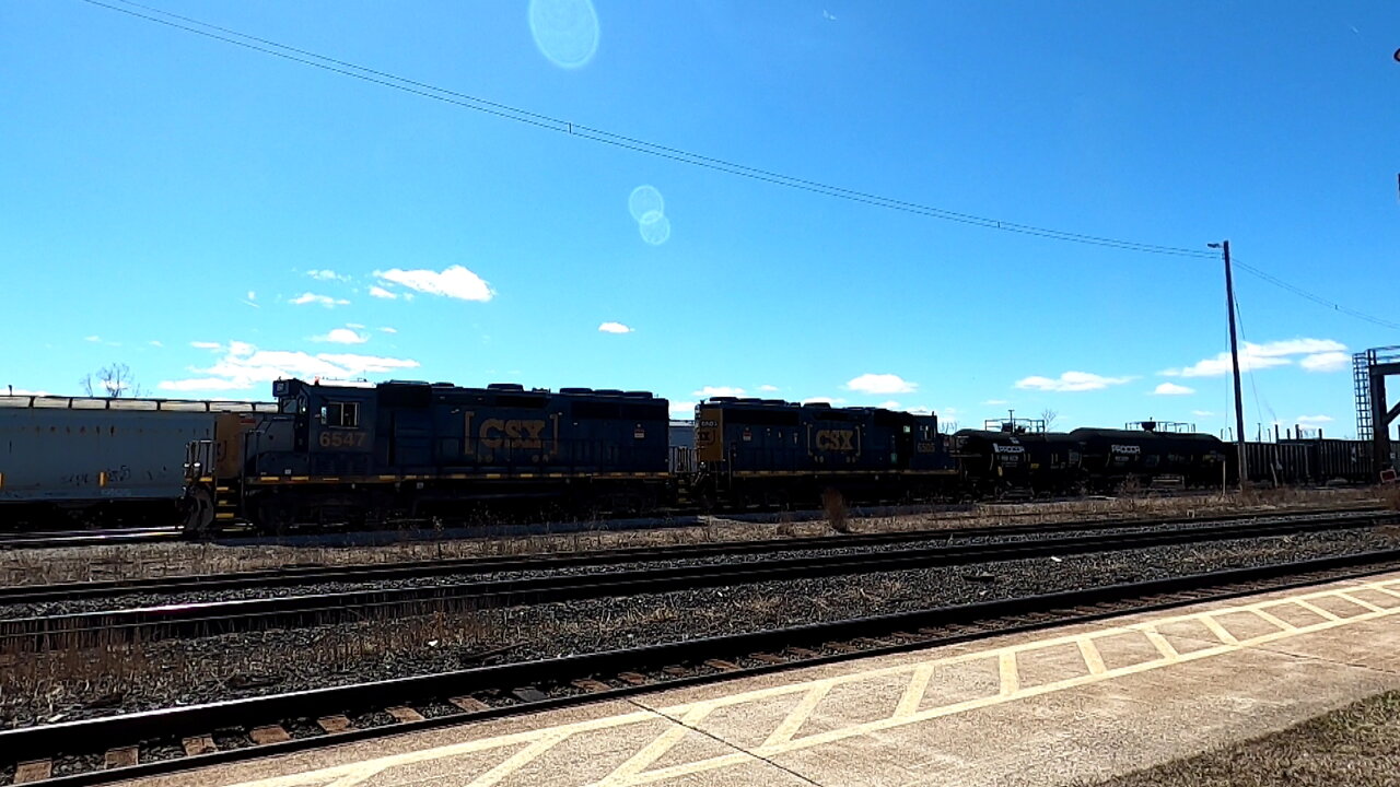 CSX 6547 & CSX 6505 Engines Industrial Train In Ontario Apr 10 2022