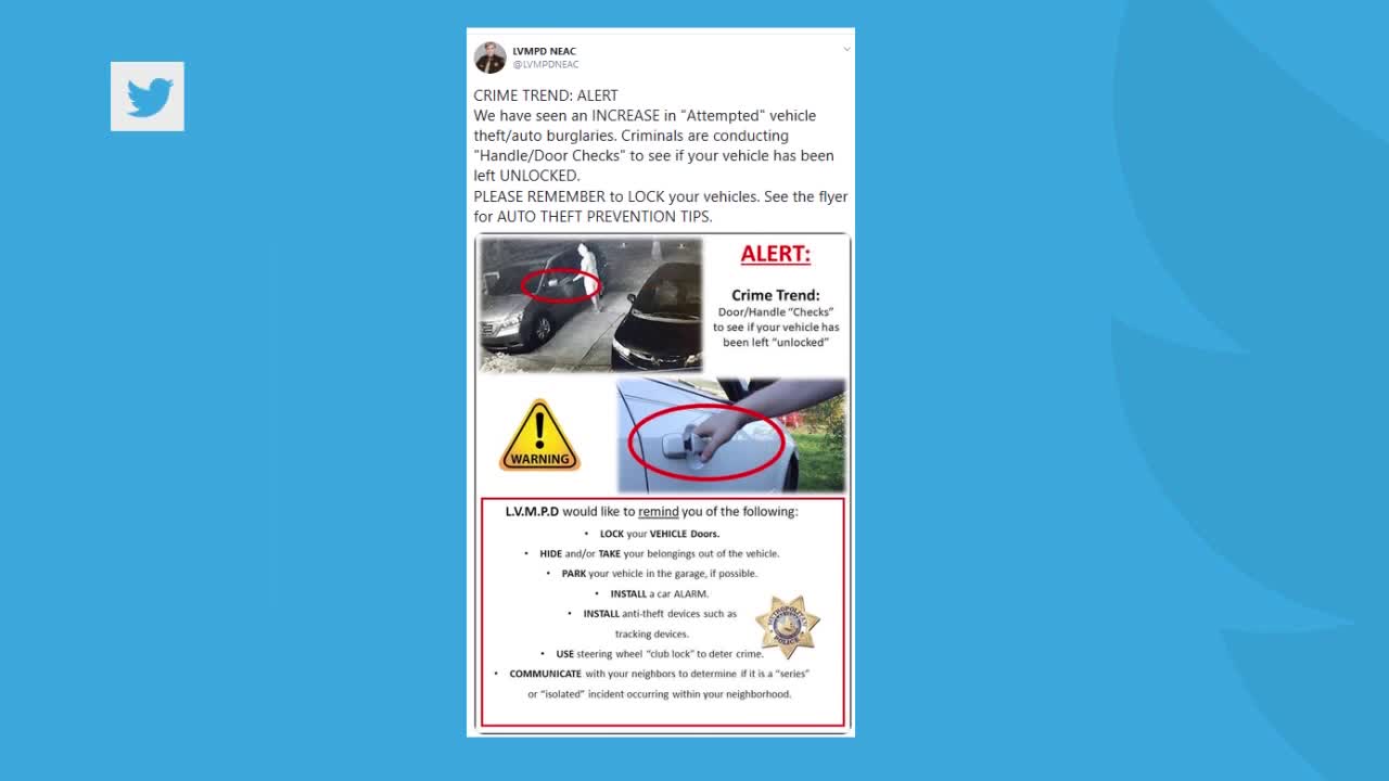 LVMPD sends reminder to lock your car