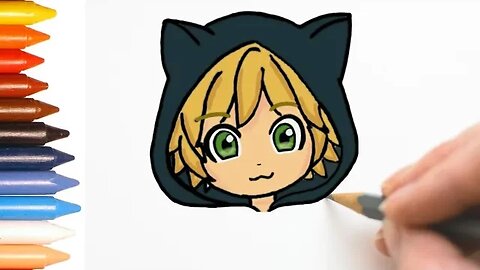 COMO DESENHAR ADRIEN KAWAII - MIRACULOUS - PASSO A PASSO - FÁCIL