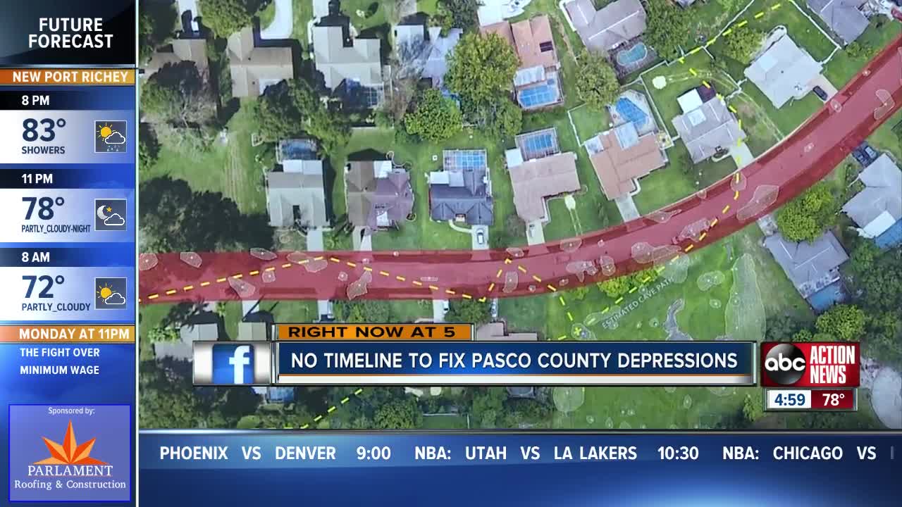 Officials address 76 depressions with sinkhole activity in Pasco neighborhood