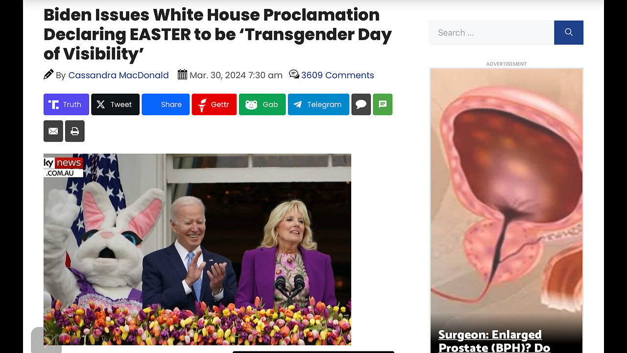 Biden Issues White House Proclamation Declaring EASTER to be ‘Transgender Day of Visibility’